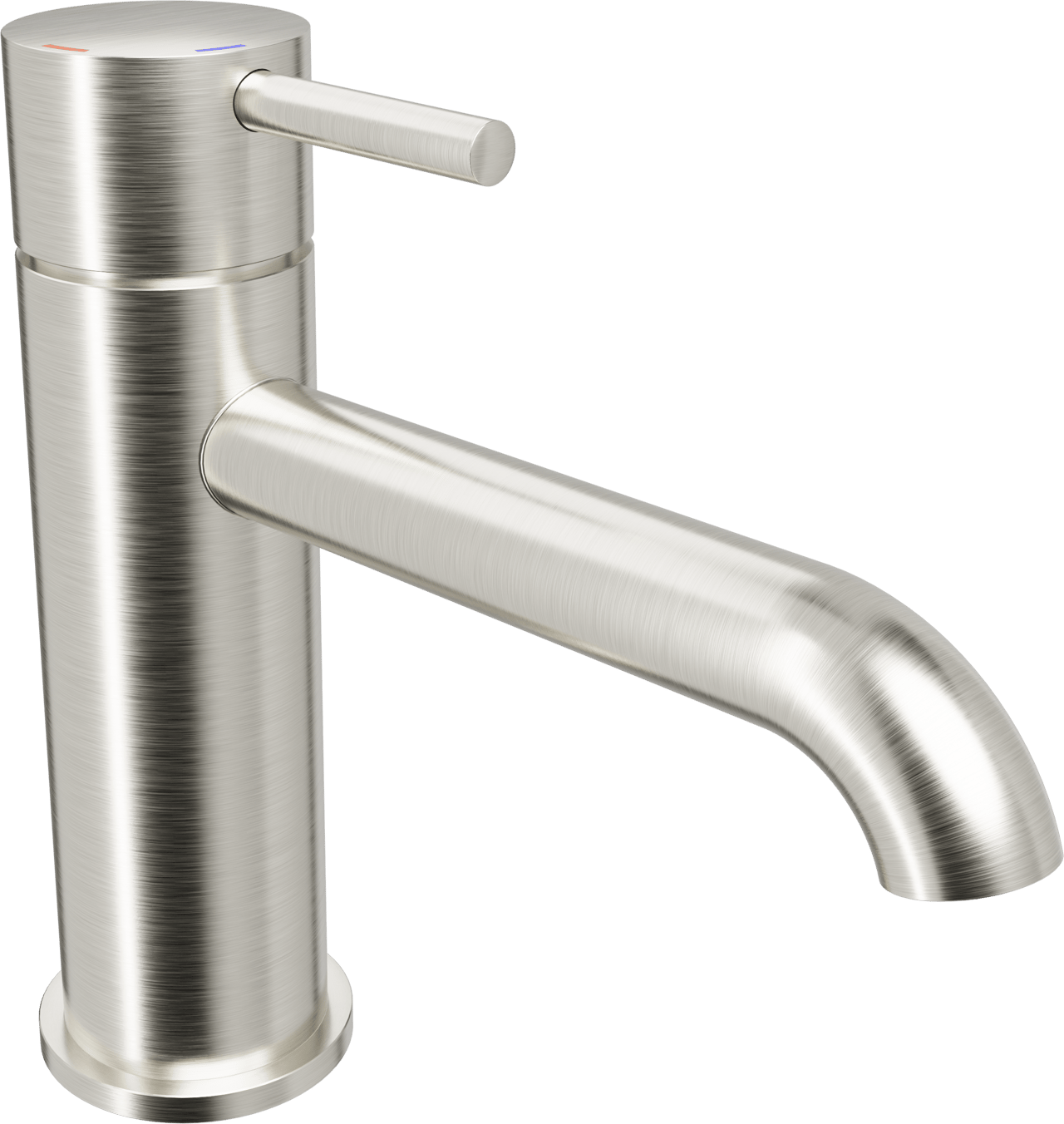 Blaufoss Round 2.0 EcoStart standaard wastafelkraan Brushed Coolmetal