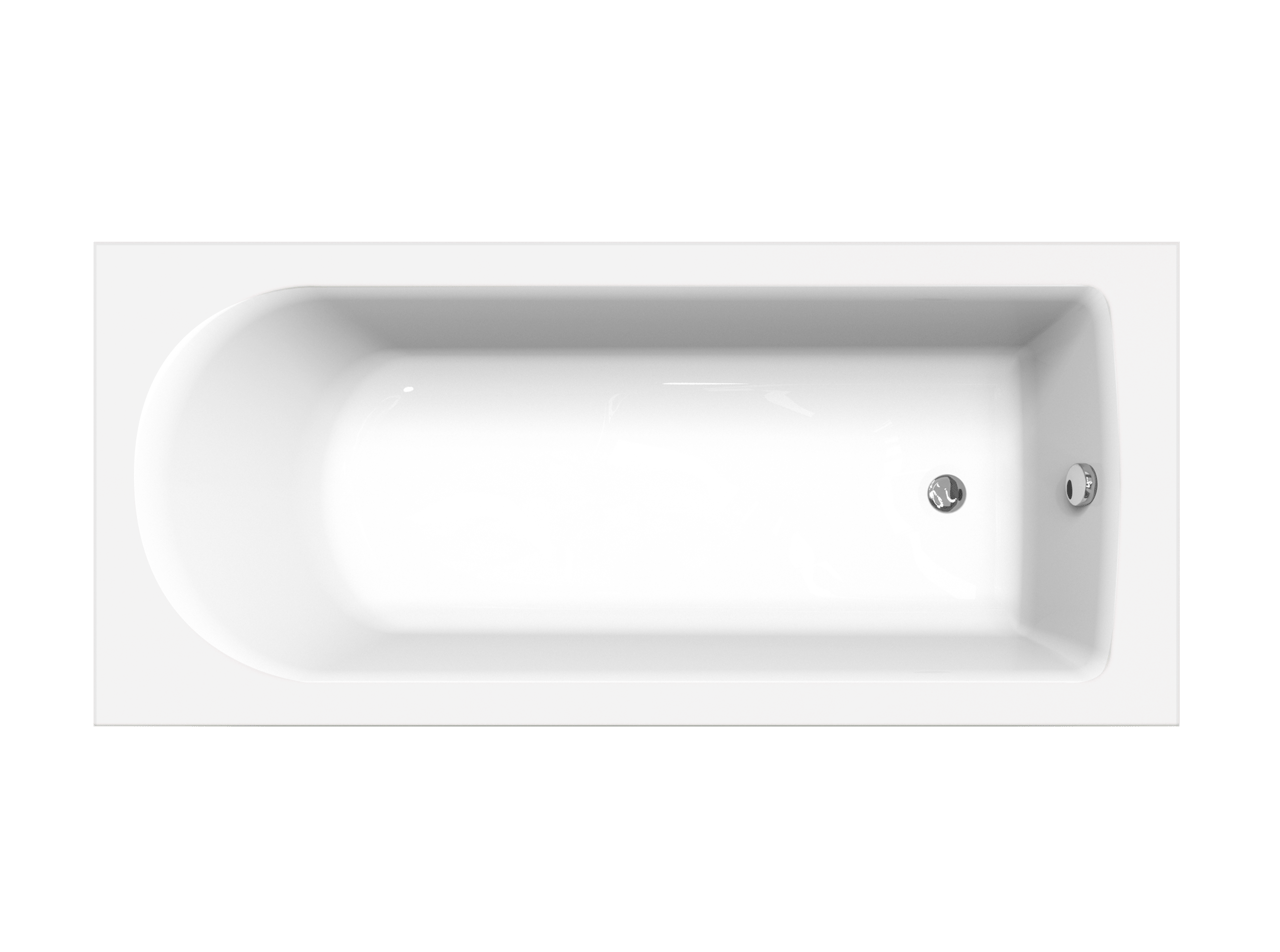 Luca Varess Rosala 1-Personen-Einbaubadewanne: 180 x 80 cm, Acryl, Weiß Glänzend