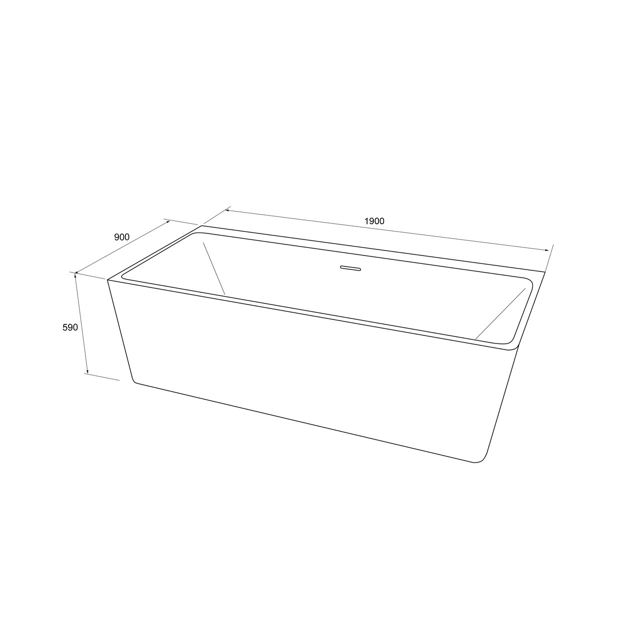 Luca Varess Coda tweepersoons hoekbad links 190 x 90 cm acryl mat wit