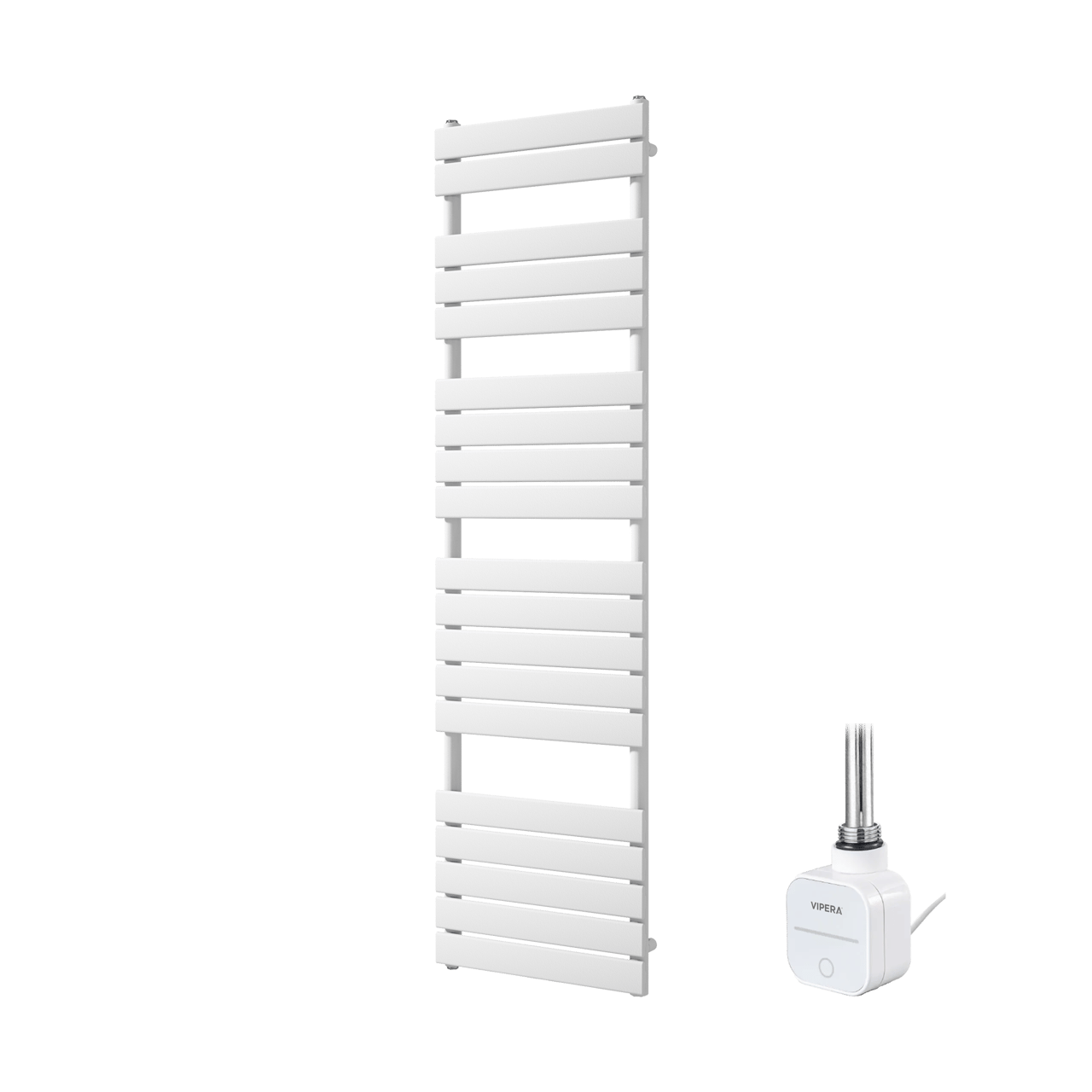 Vipera Vulcan sèche-serviettes Simple 60 x 180 cm chauffage électrique blanc mat raccordement latéral 1000W, résistance incluse