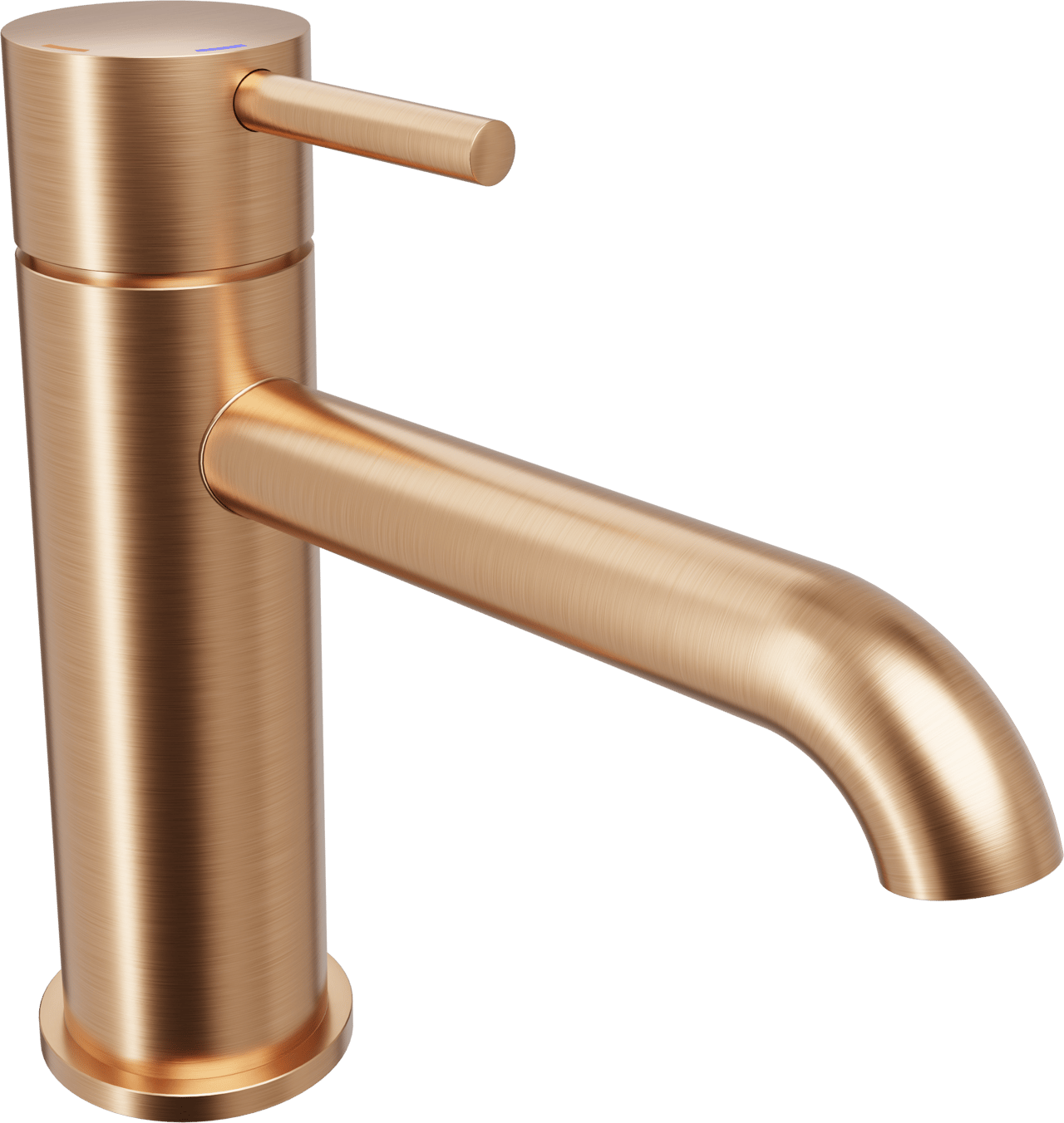 Blaufoss Round 2.0 EcoStart standaard wastafelkraan Brushed Rosegold