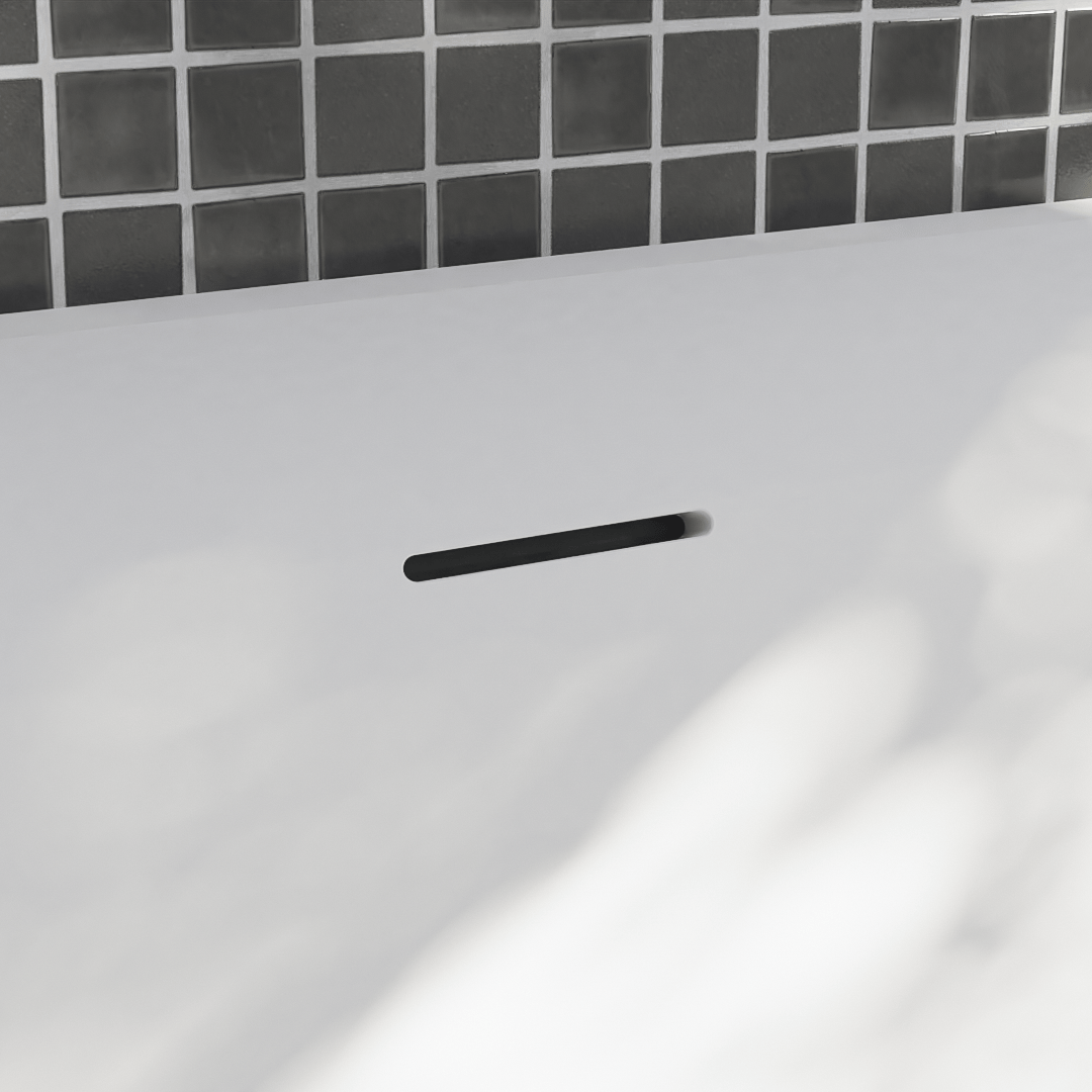 Balmani Rallanta rechthoekig vrijstaand bad 180 x 80 cm Solid Surface mat wit