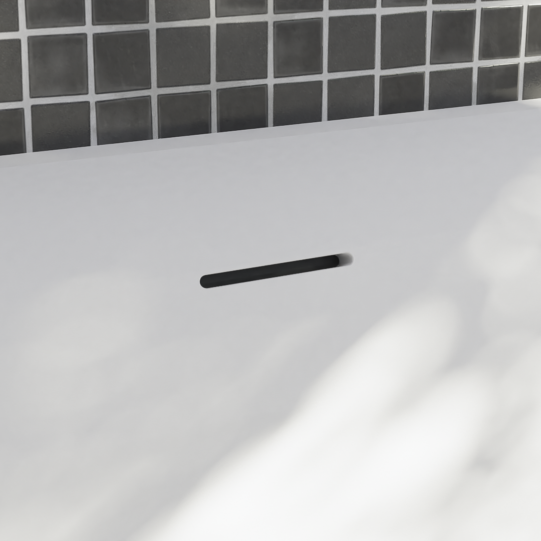 Balmani Rallanta baignoire îlot rectangulaire 180 x 80 cm Solid Surface blanc mat