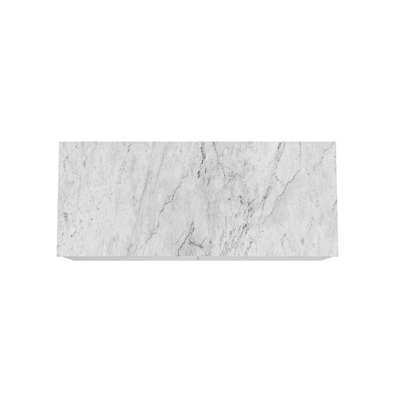 Balmani Mitra zwevend badkamermeubel 135 x 55 cm mat wit met Stretto enkel of dubbel tablet in marmer carrara