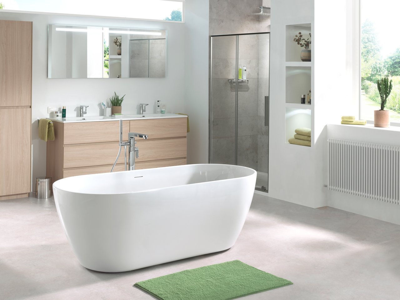 Luca Varess Vesta ovaal vrijstaand bad 178 x 78 cm acryl glanzend wit