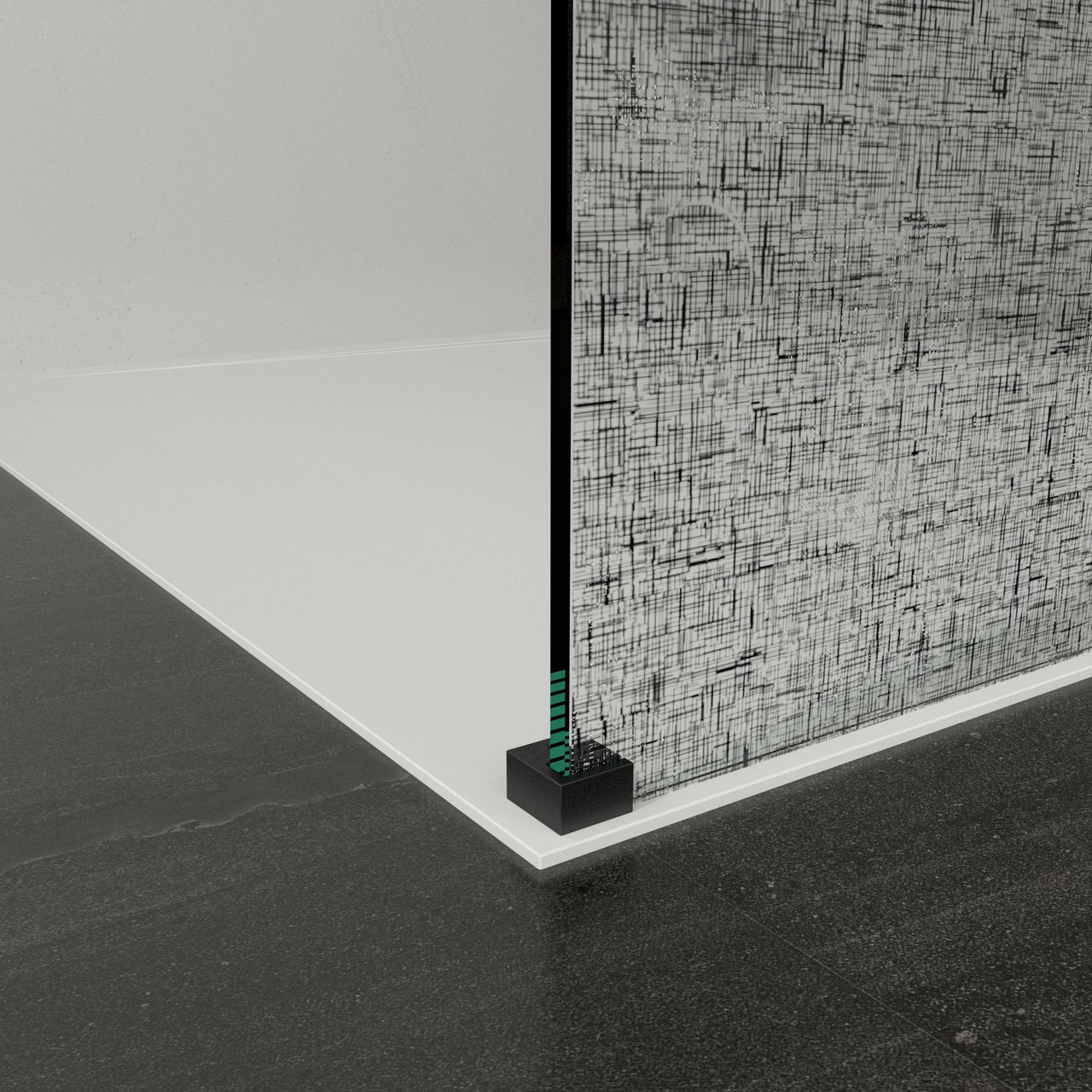 Balmani Modular Walk-In-Dusche 80 x 200 cm, Leinen schwarz Glas , Profil schwarz matt