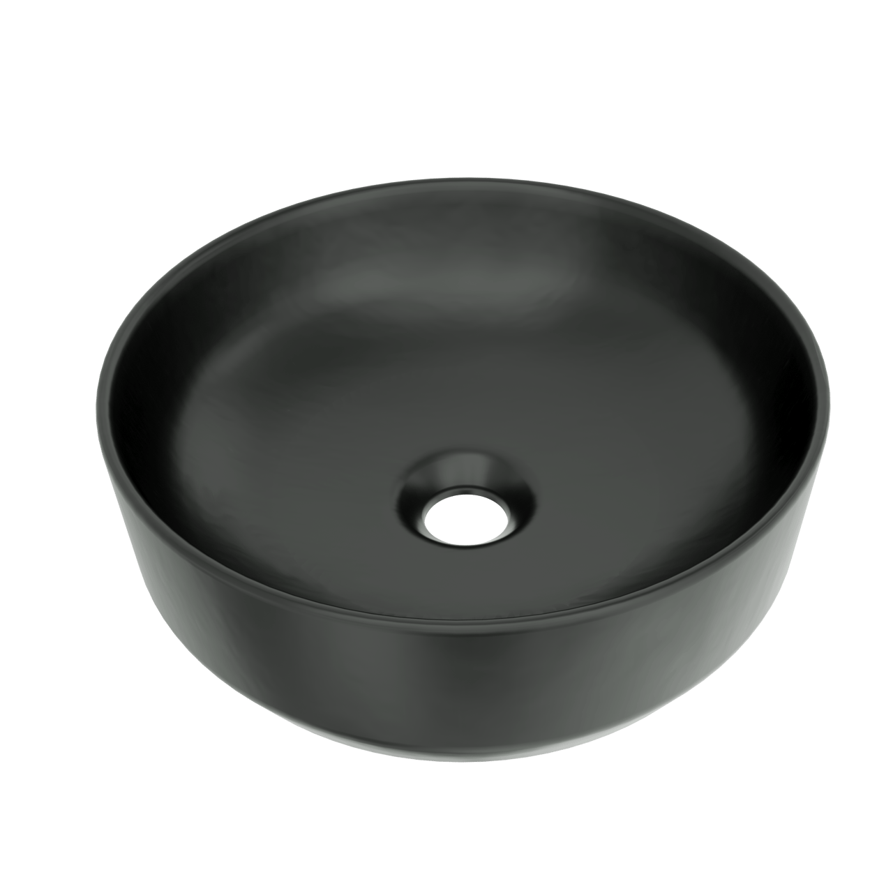 Luca Varess Perla waskom Mat Zwarte porselein rond Ø 34 cm