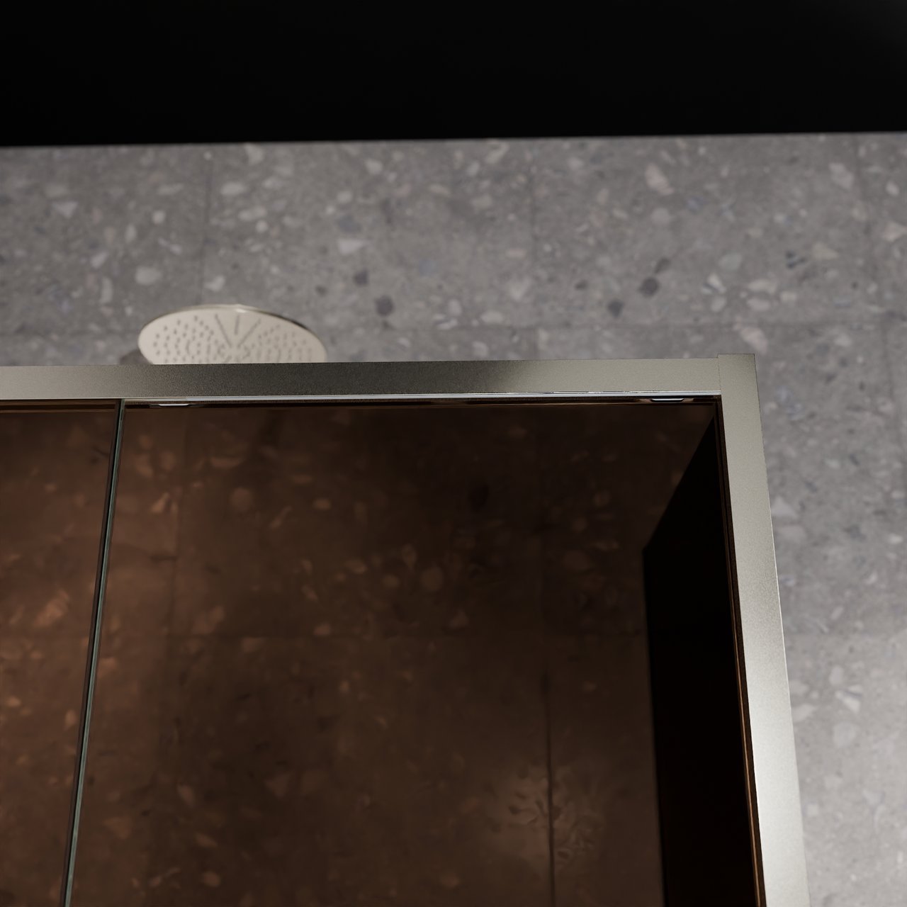 Balmani Senses Design douchehoek met linkse schuifdeur en vaste zijwand, 160 x 90 cm, Brons, Brushed CoolMetal profielen