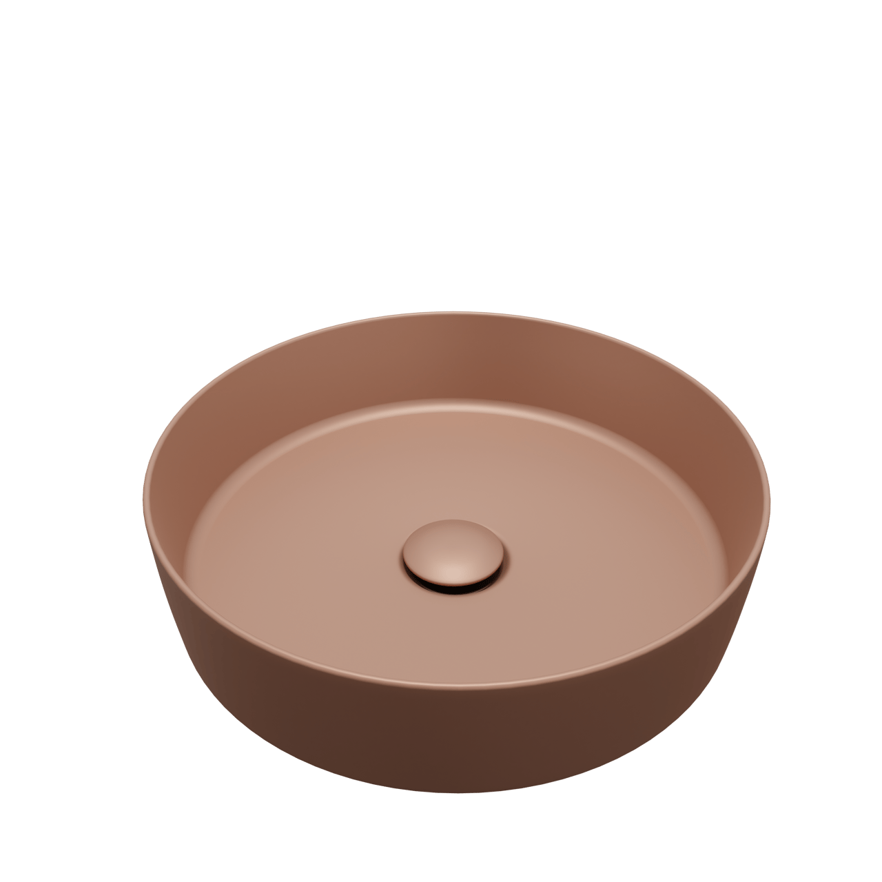 Balmani Fiyi Aufsatzwaschbecken: Matt Cotto Solid Surface, rund, Ø 39 cm