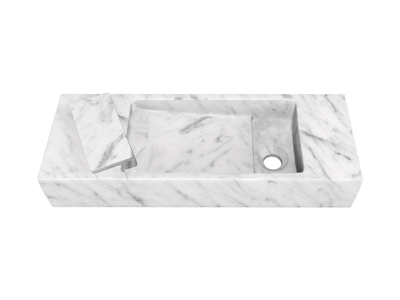 Balmani Mood Handwaschbecken: Carrara-Marmor, 55 x 20 cm