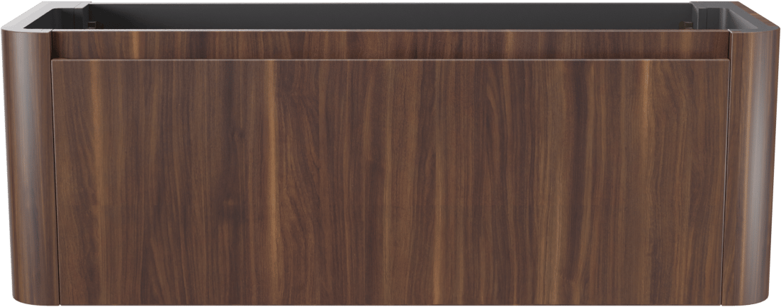 Storke Soft meuble sous-lavabo suspendu 140 x 46 cm Noyer 2 tiroirs