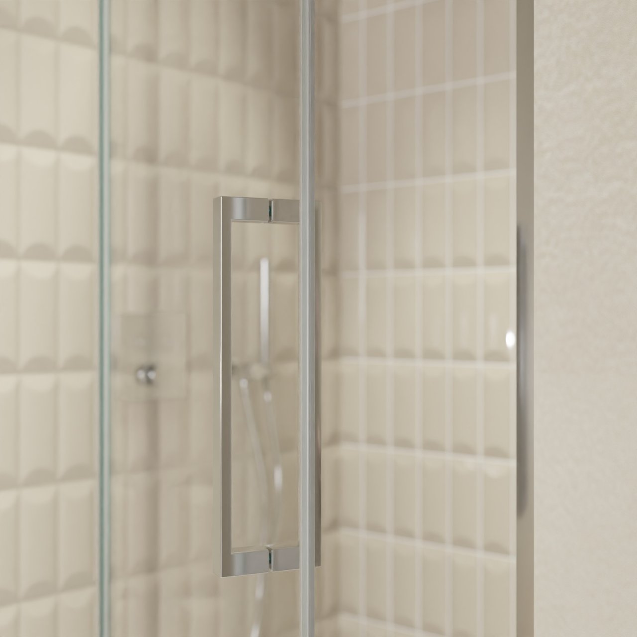 Balmani Senses Design douche draaideur links 120 cm x 210 cm Helder glas, Chroom profielen, met coating