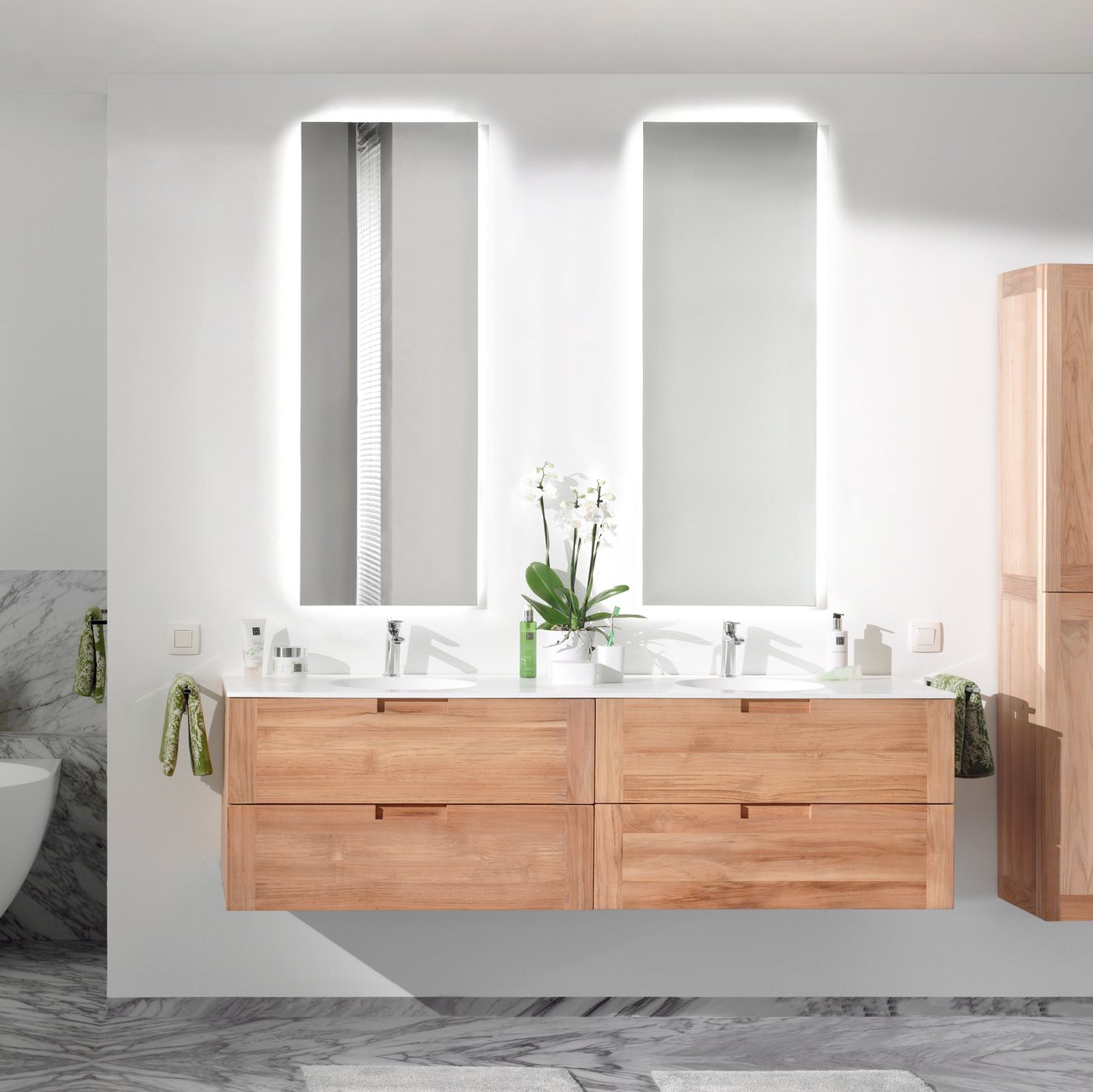 Balmani Giro miroir rectangulaire lumineux 45 x 140 cm