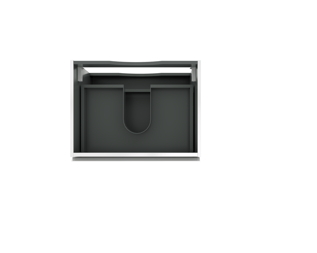 Linie Lado meuble sous-lavabo suspendu 60 x 46 cm Blanc Brillant 2 tiroirs