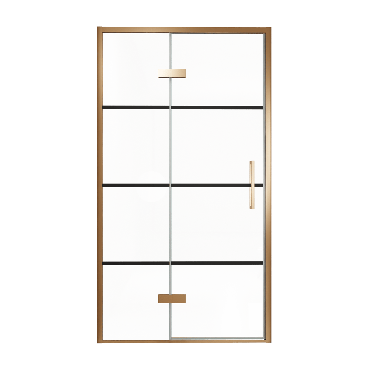 Balmani Senses Design douche draaideur links 120 cm x 210 cm Lined glas, Brushed Rosegold profielen