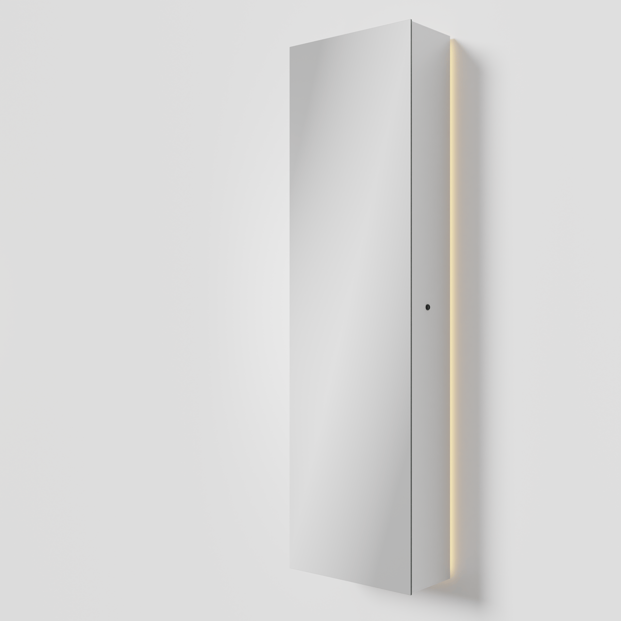 Balmani Mara hängendes Badhochschränke mit Spiegel 45 x 160 cm Weiβ matt mit Spiegelbeleuchtung