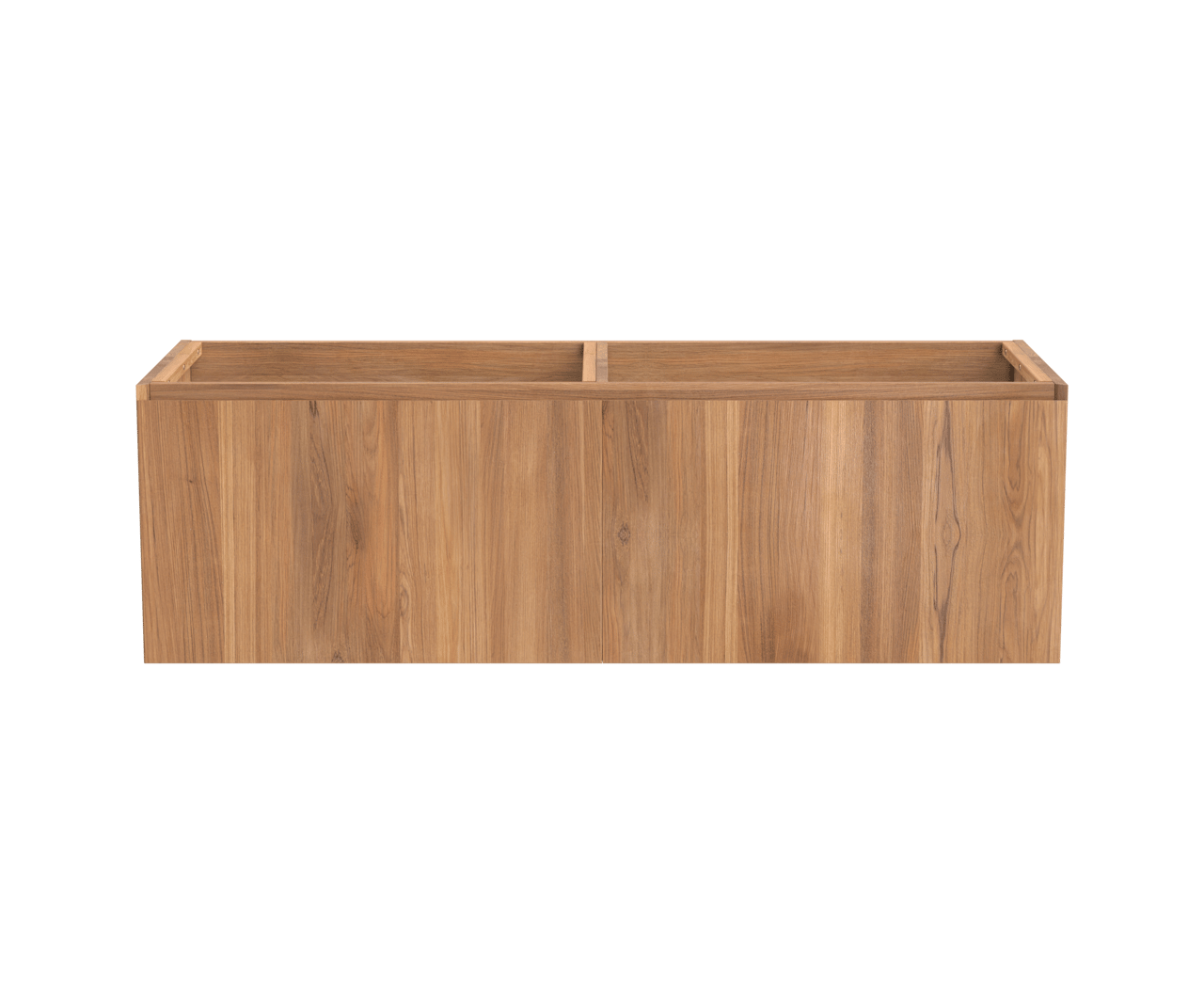 Balmani Idra hängender Waschbeckenunterschrank: 150 x 55 cm, Teak, 4 Schubladen
