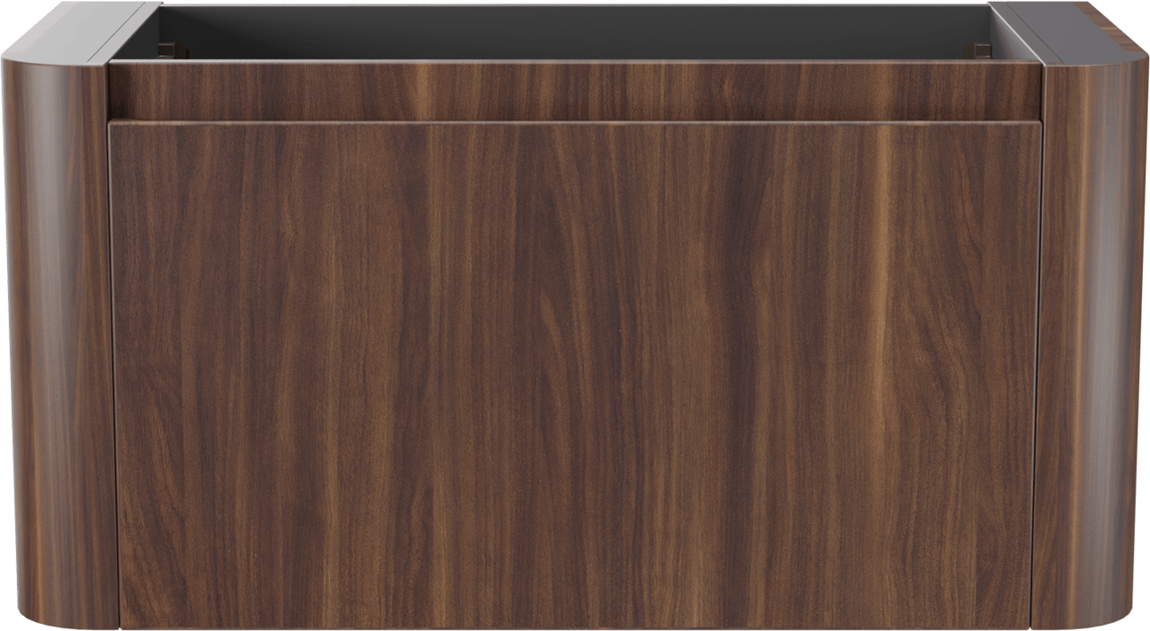 Storke Soft zwevende wastafelonderkast 100 x 46 cm Notelaar 2 lades