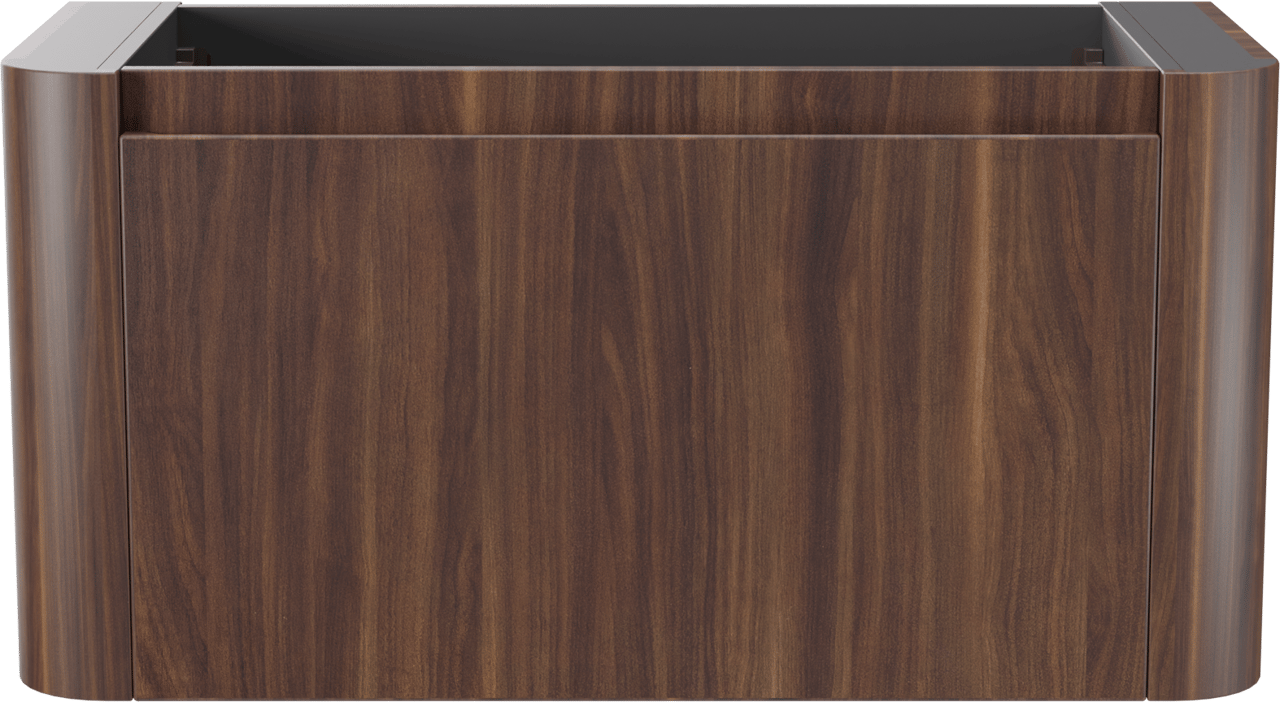 Storke Soft zwevende wastafelonderkast 100 x 46 cm Notelaar 2 lades