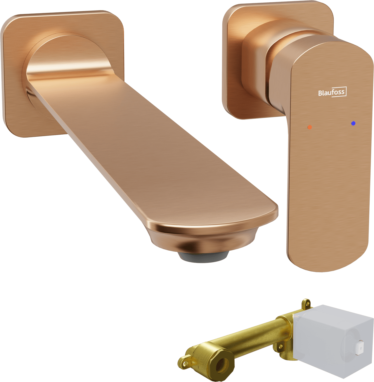 Blaufoss Bodan robinet de lavabo à encastrer brushed rosegold incl élément intégré