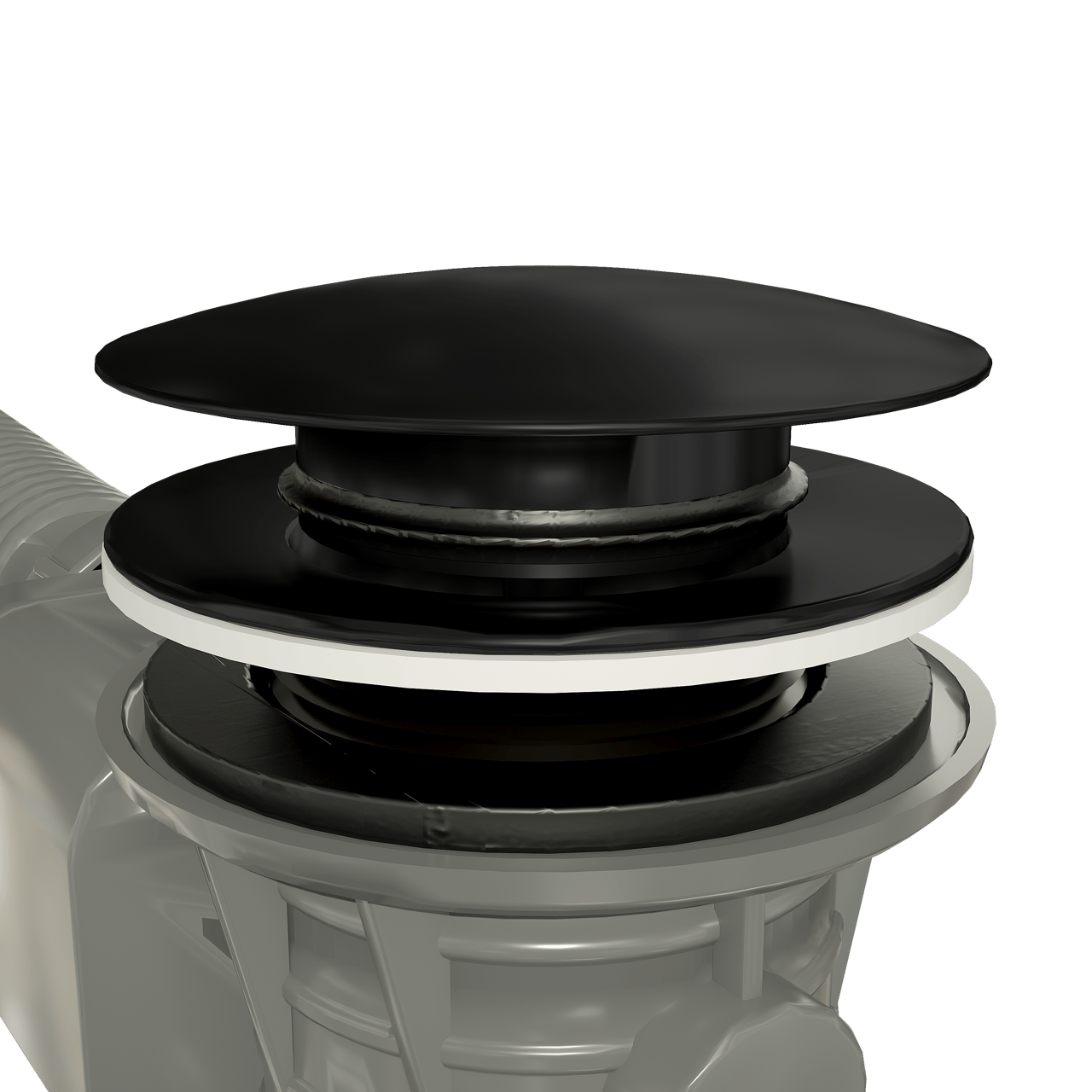 Santeg Unibath Flat siphon de baignoire avec trop-plein 70 cm noir mat