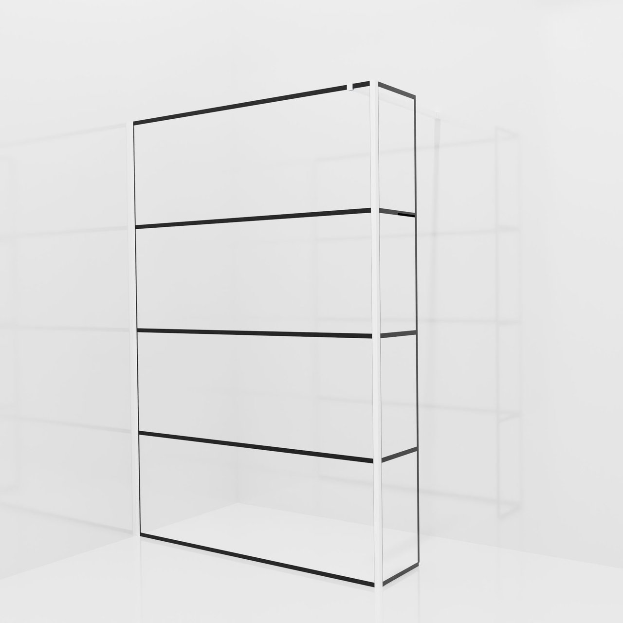 Balmani Modular Walk-In Dusche mit fester Seitenwand: 140 x 200 cm, Lined, inklusive Coating, Profil Weiß matt