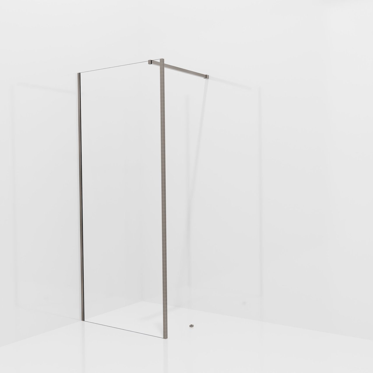 Balmani Modular inloopdouche met vaste zijwand: 90 x 200 cm, Helder glas met coating, Brushed GunMetal profielen