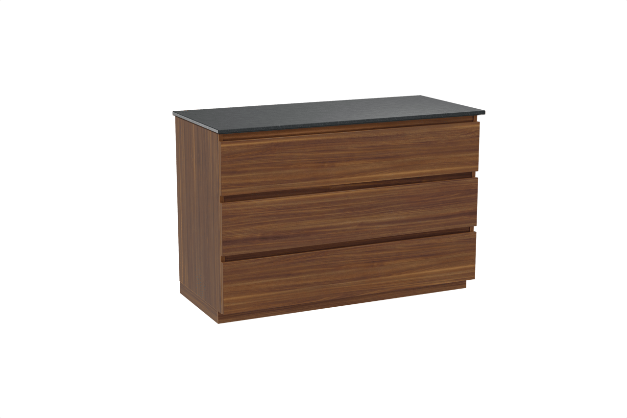 Balmani Lucida Badmöbel Set mit Stretto Waschtischplatte für Aufsatzwaschbecken