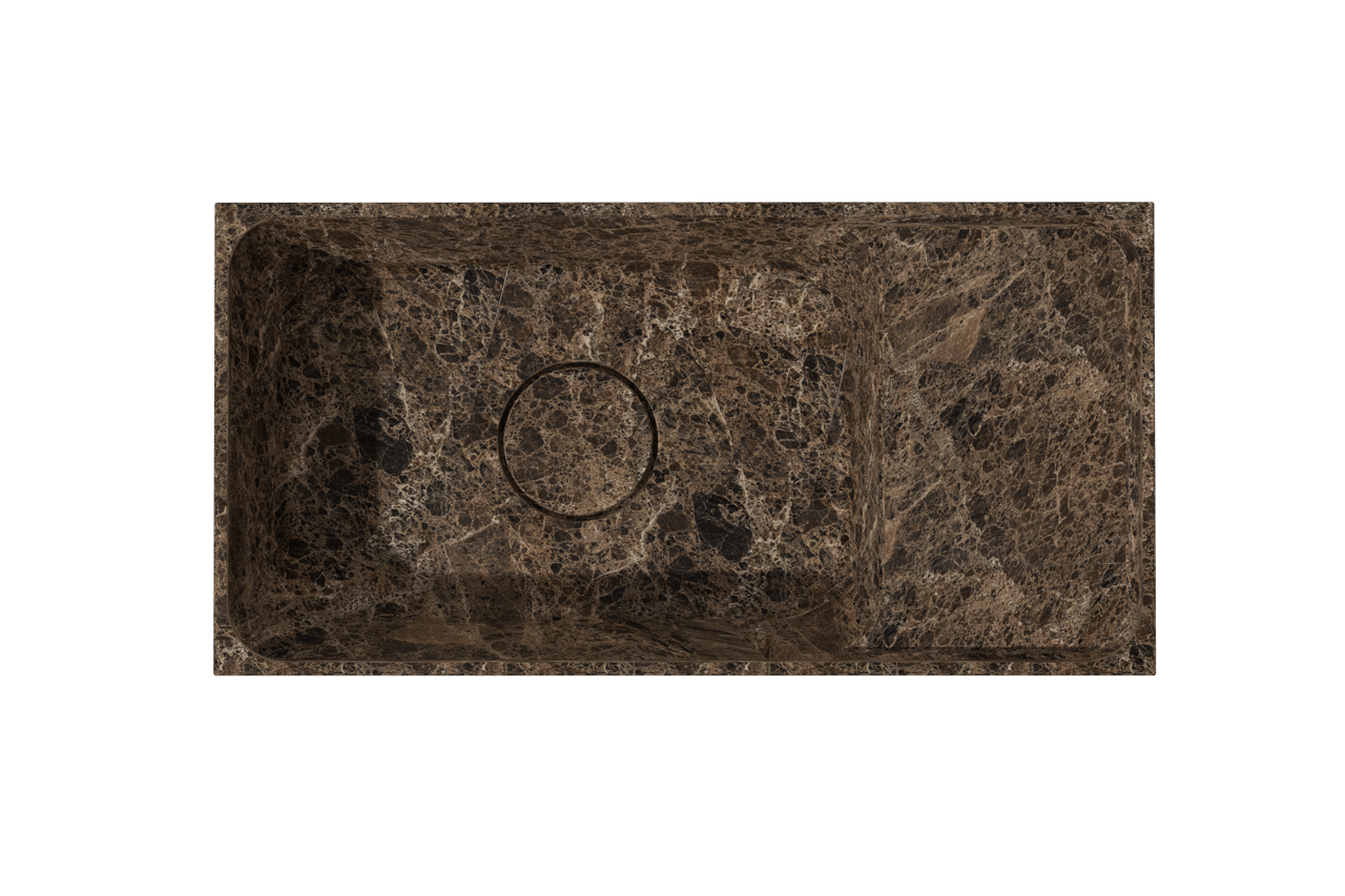 Balmani Dama Handwaschbecken: Marmor, Dark Emperador, 42 x 21 cm