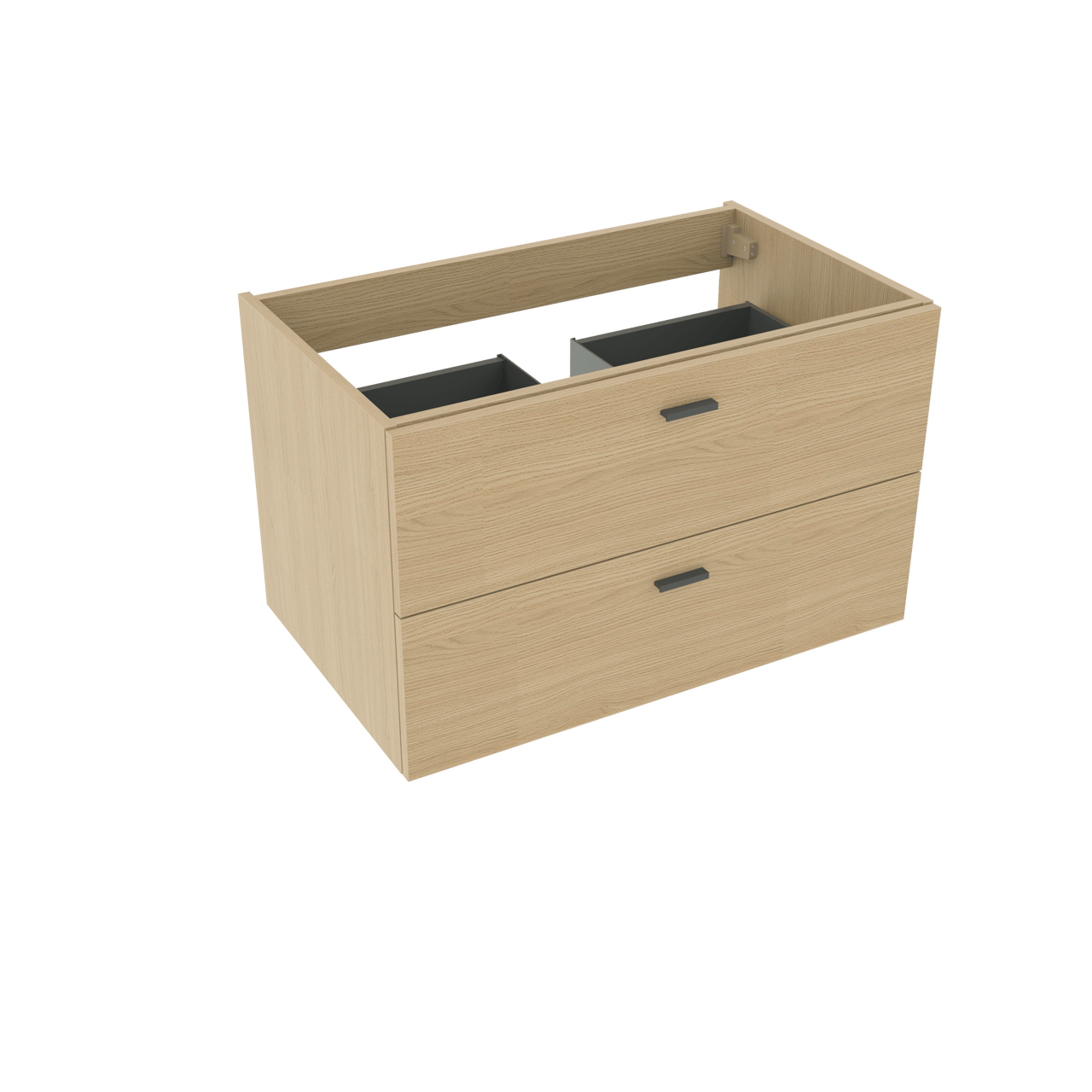 Artis natural oak basin cab. 2 drawers 85cm