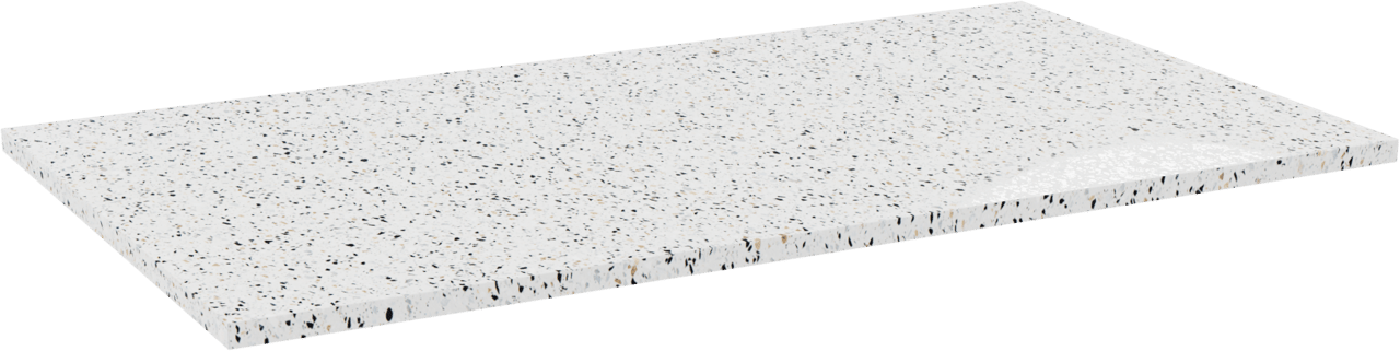 Storke Tavola Einzel Waschtischplatte Weiß/Schwarz Terrazzo Matt 95 x 52 cm