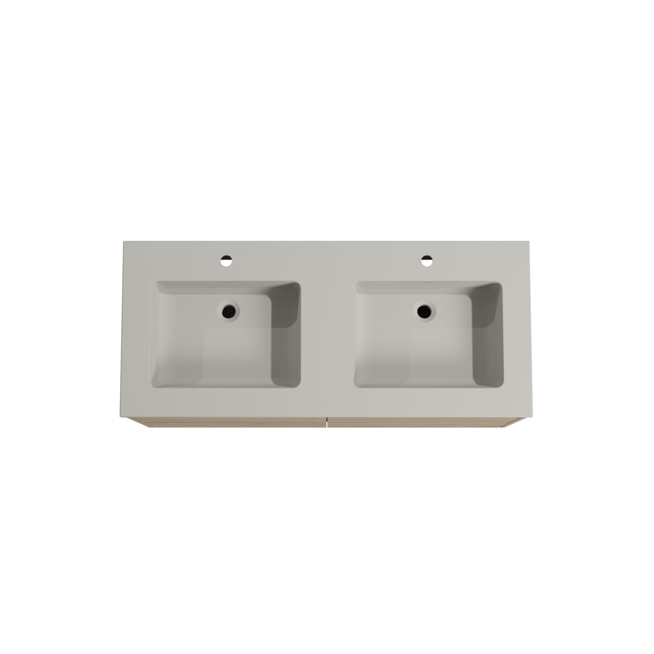 Storke Seda zwevend badmeubel 120 x 52 cm ruw eiken met Diva dubbele wastafel in top solid zijdegrijs