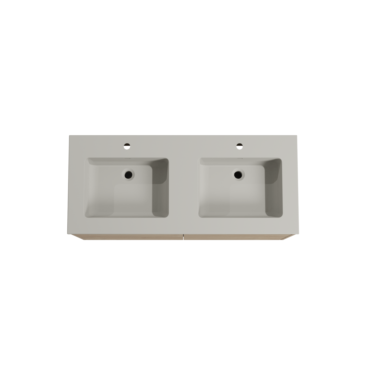 Storke Seda meuble salle de bains suspendu 120 x 52 cm chêne brut avec Diva double vasque en top solid soie grise