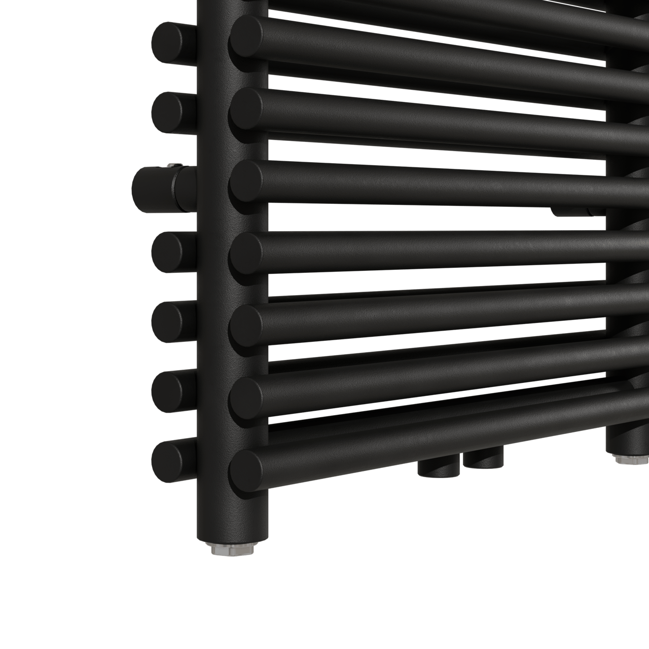 Vipera Alegria dubbele handdoekradiator 50 x 180 cm centrale verwarming mat zwart zij- en middenaansluiting 1.688W