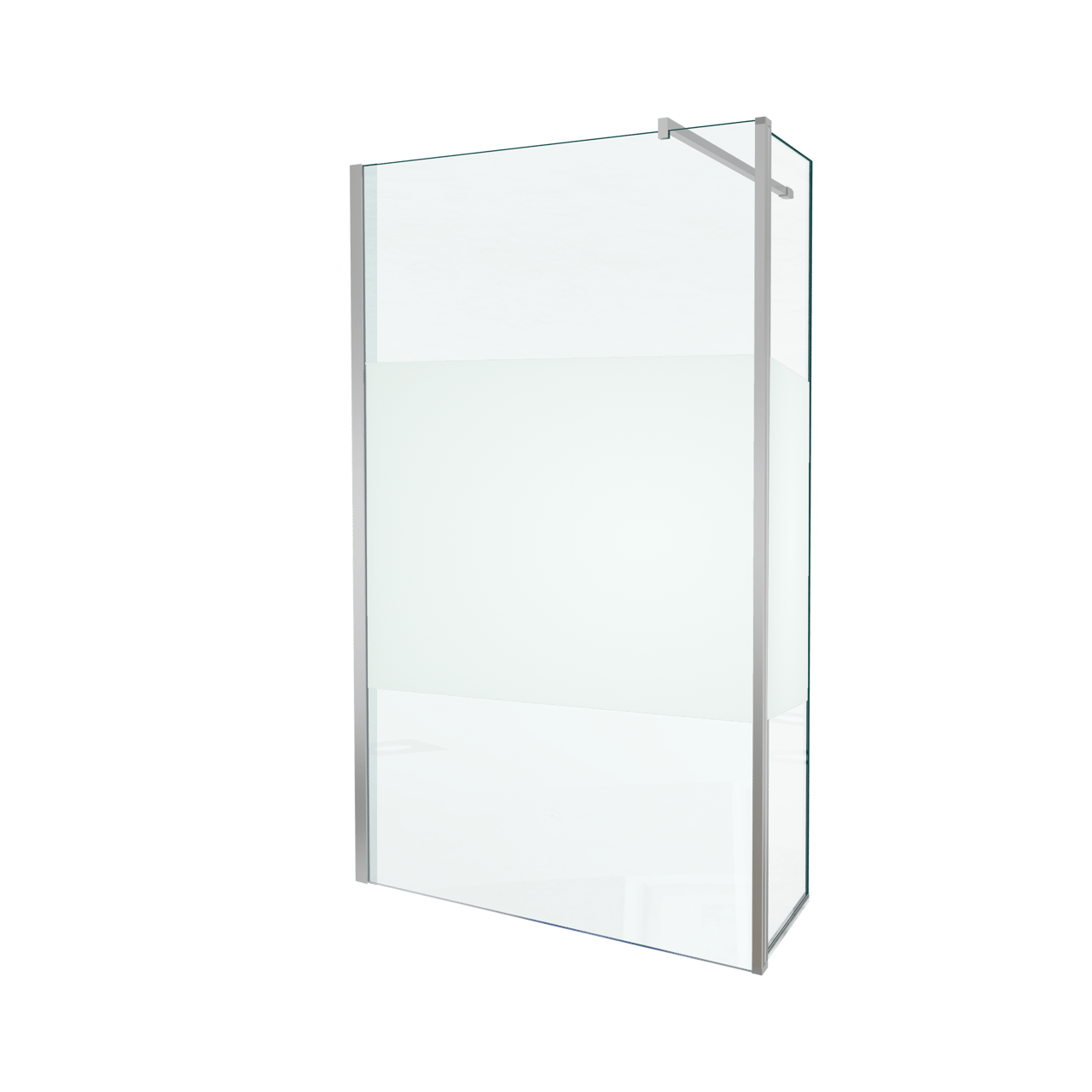 Balmani Move inloopdouche met beweegbare zijwand 120 x 200 cm helder glas met matte strook met coating, glanzend chroom profiel