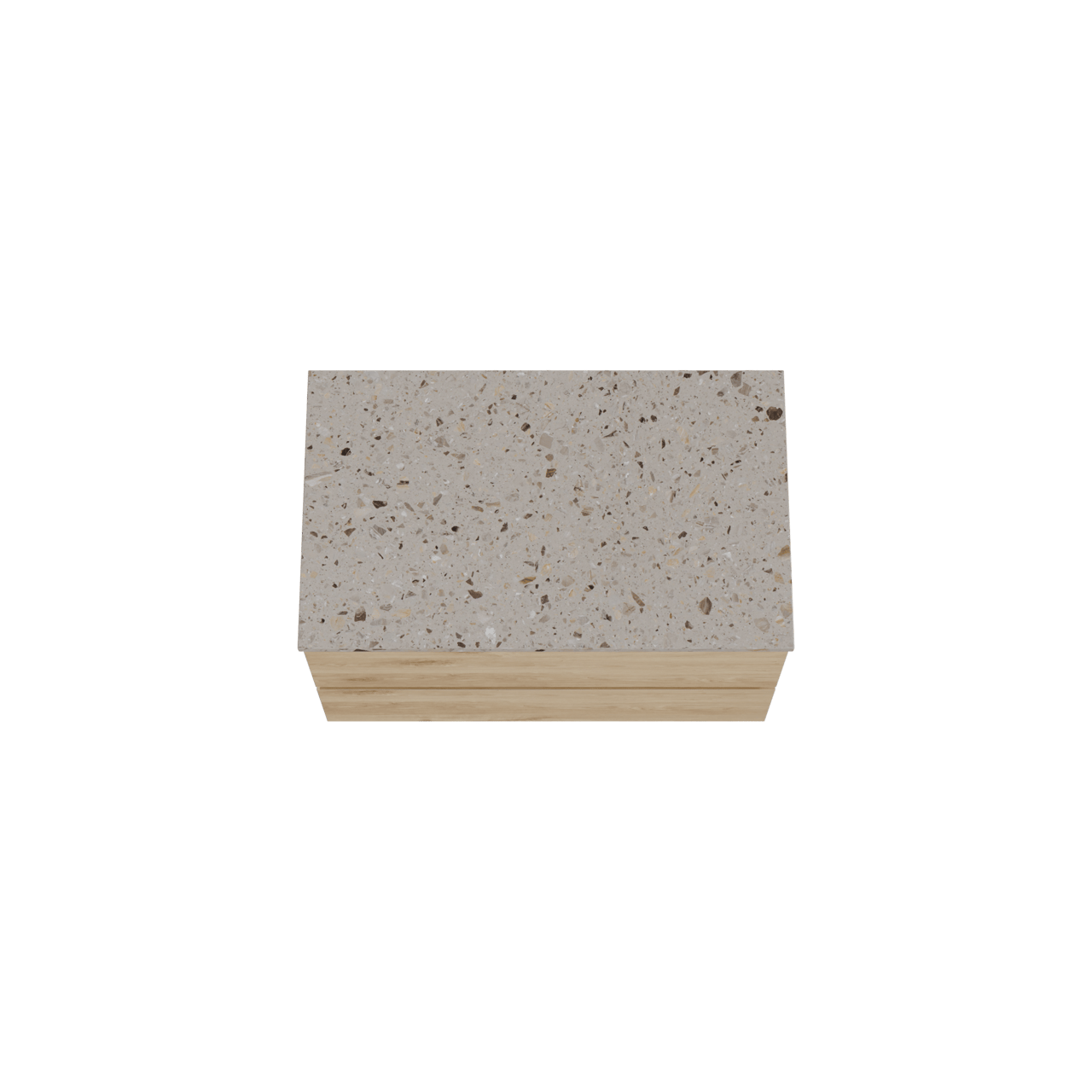 Balmani Lucida meuble salle de bains suspendu 90 x 55 cm chêne brut avec Stretto tablette simple en terrazzo greige terrazzo