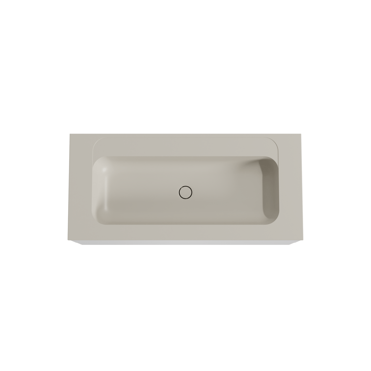 Balmani Mitra zwevend badkamermeubel 120 x 55 cm mat wit met Tablo Strada enkele wastafel voor 2 kraangaten in composietmarmer zijdegrijs