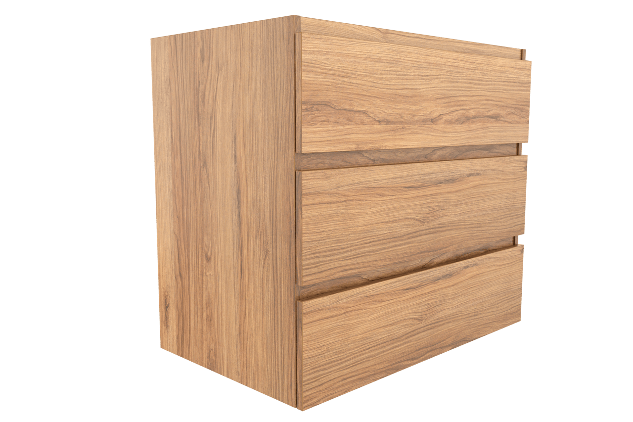 Balmani Lucida meuble sous-lavabo a poser 90 x 55 cm teck 3 tiroirs