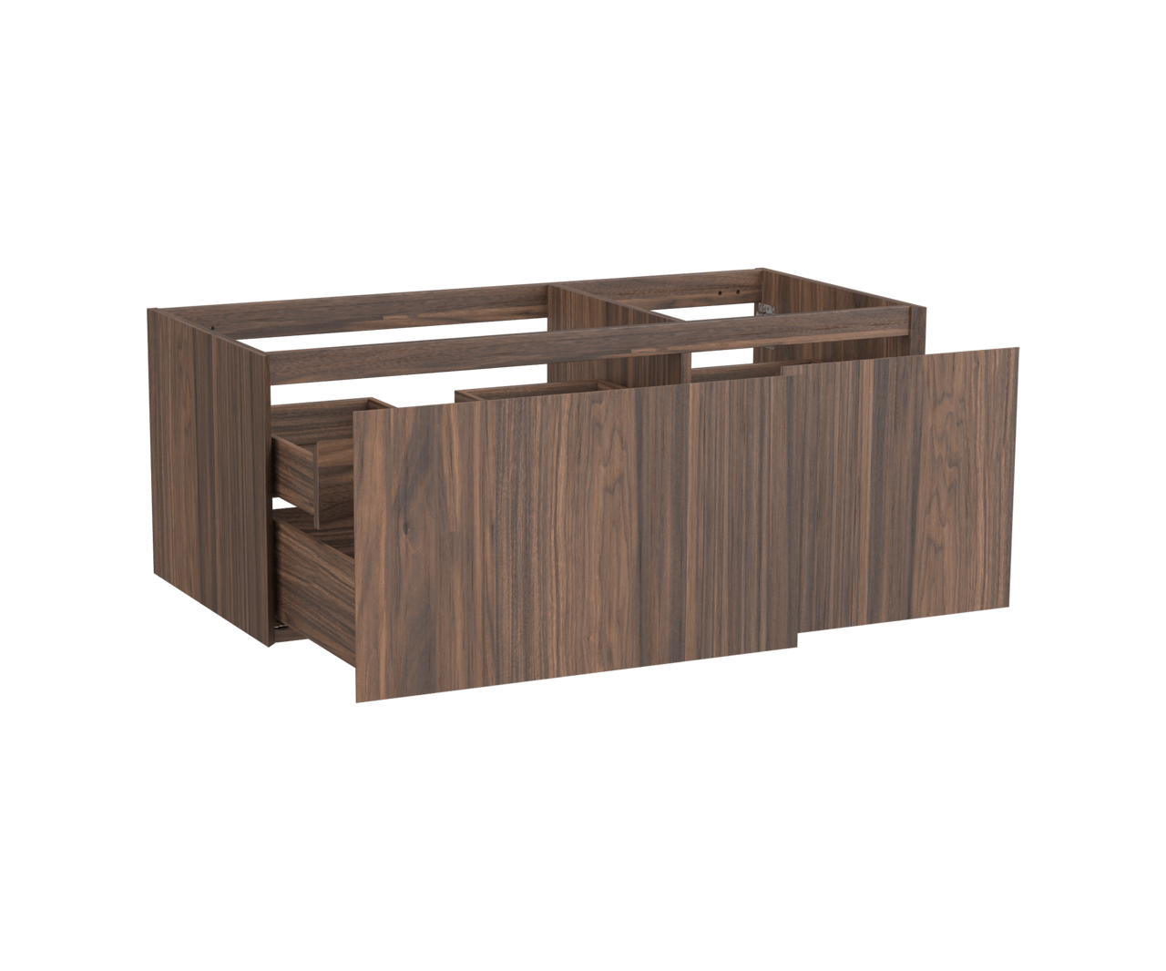 Balmani Idra meuble sous-vasque suspendu 120 x 55 cm asymétrique à gauche plaqué noyer 4 tiroirs