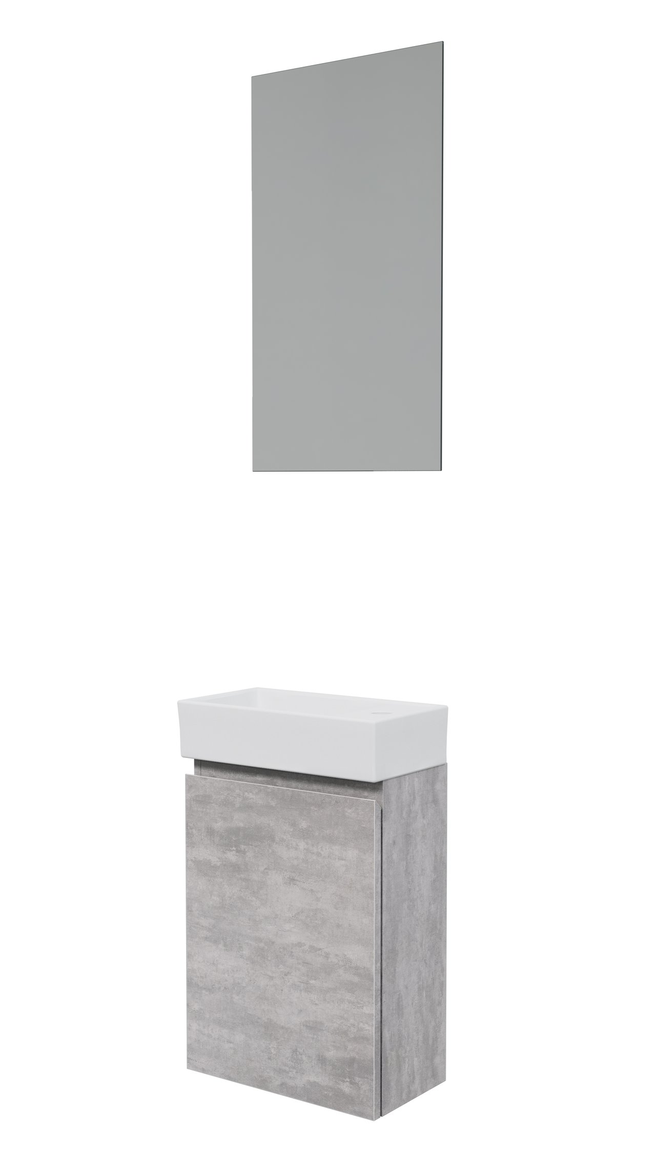 Linie Lado toiletmeubelset beton donkergrijs met wastafel keramiek 40x22cm