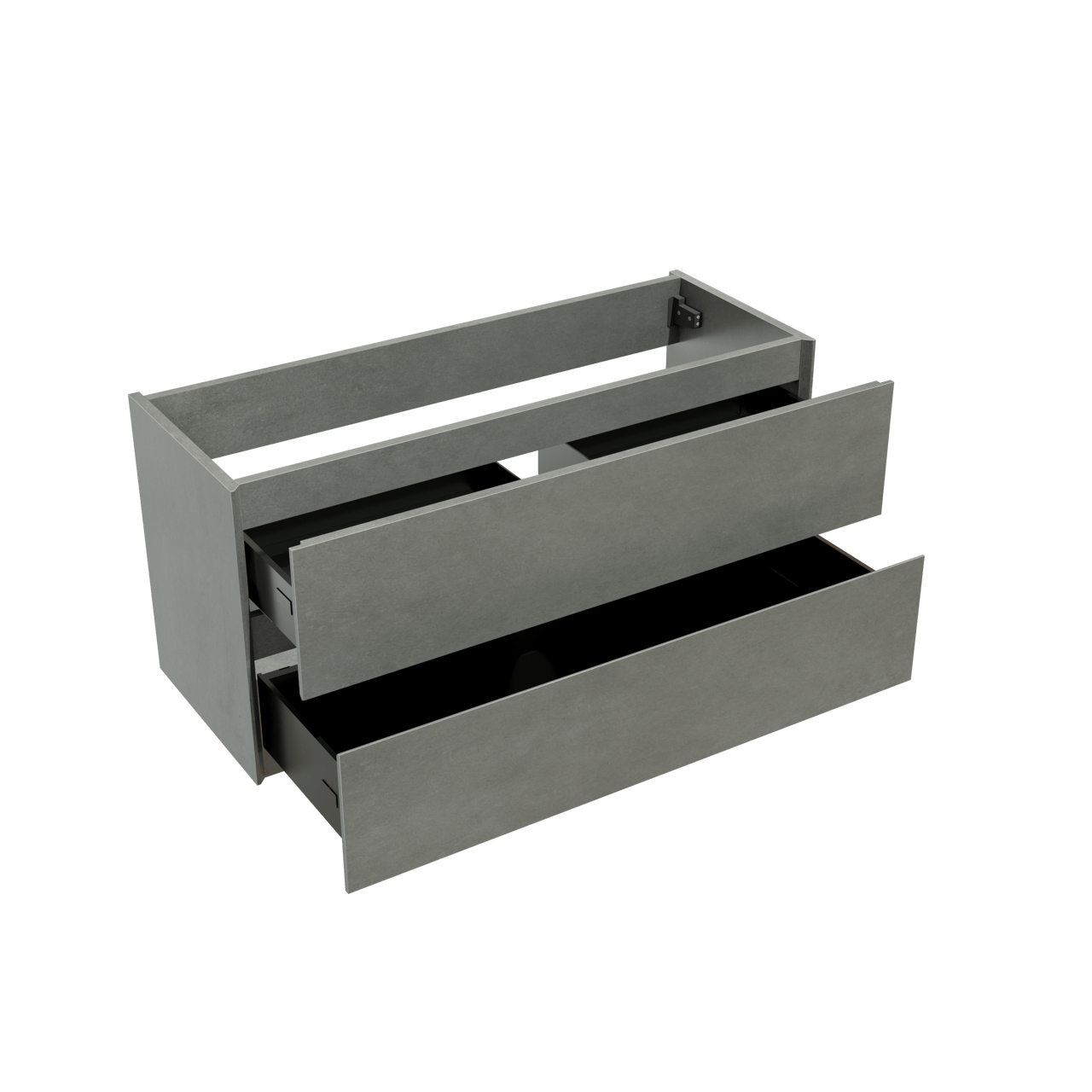 Storke Edge zwevende wastafelonderkast 100 x 40 cm beton donkergrijs 2 lades