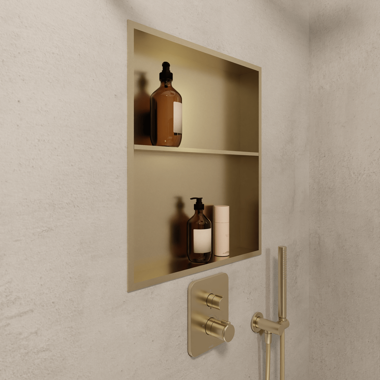 Blaufoss Box Einbau-Niche 50,5 x 59 cm Brushed Champagne Gold