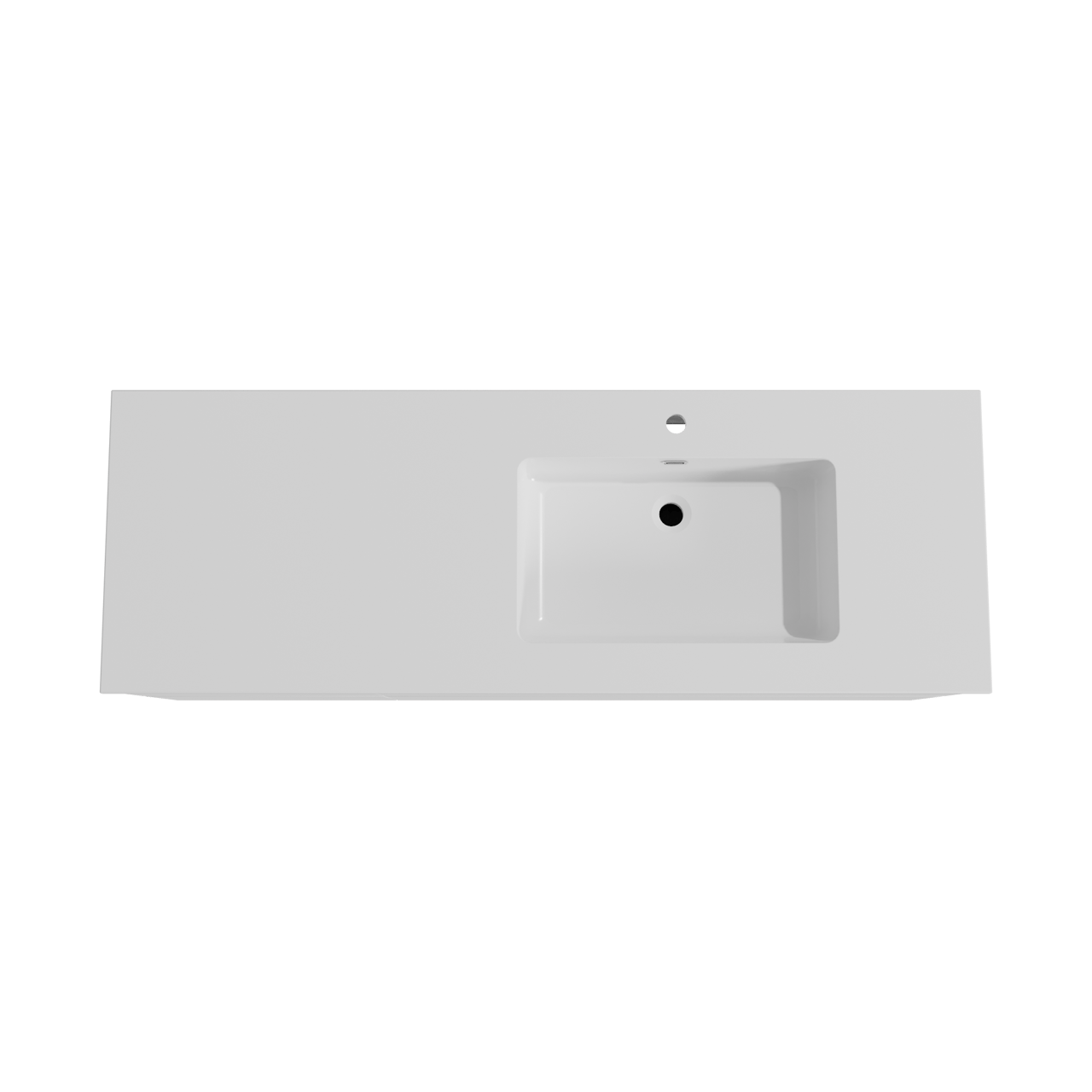 Storke Edge hängendes Möbelstück Set: 150 x 52 cm, Weiß matt, mit Diva Waschtisch rechts, Marmorkomposit Weiß glänzend