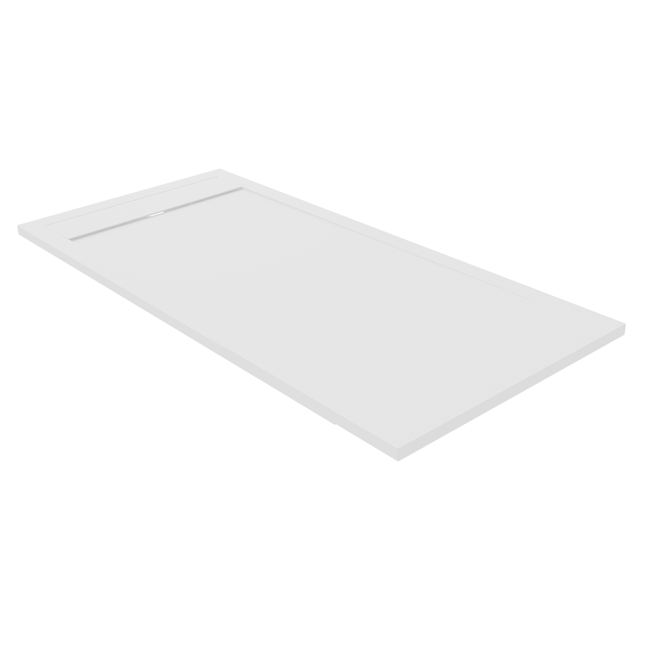 Luca Varess Dandy douchebak 160 x 80 cm composietmarmer mat wit rock structuur