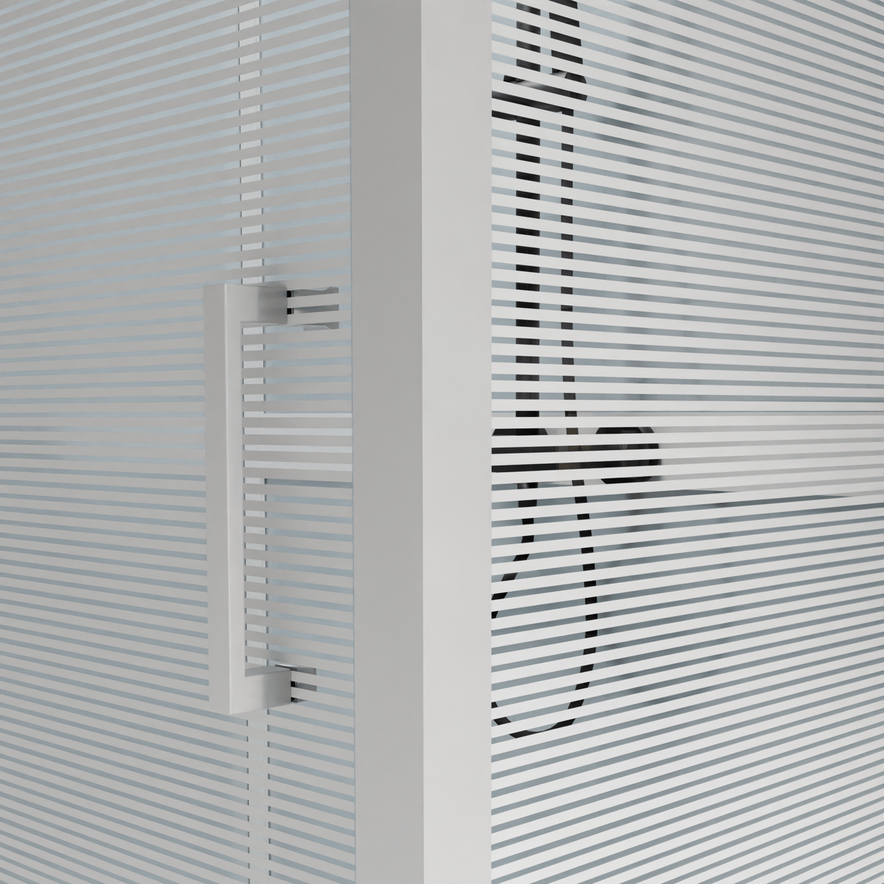 Luca Varess Talan complete douchecabine met draaideuren 90 x 90 cm helder glas met mat gestreepte strook glans wit profiel