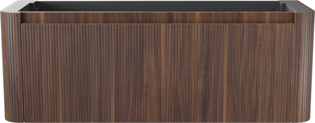 Storke Soft  hängendes möbelstück Waschtischunterschränke 140 x 46 cm Nussbaum 2 Schubladen Vert. Sym. Rippe