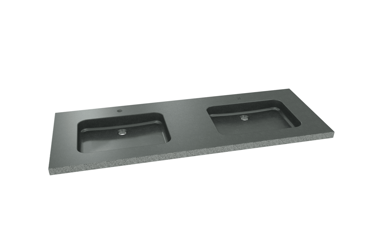 Balmani Napoli Due dubbele wastafel verzoete graniet 150 x 55 cm