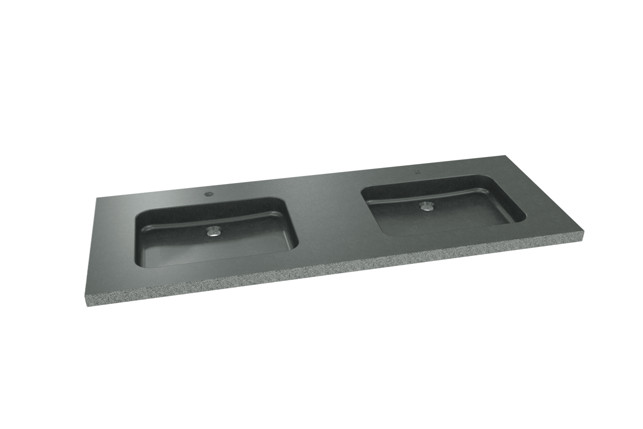 Balmani Napoli Due dubbele wastafel verzoete graniet 150 x 55 cm