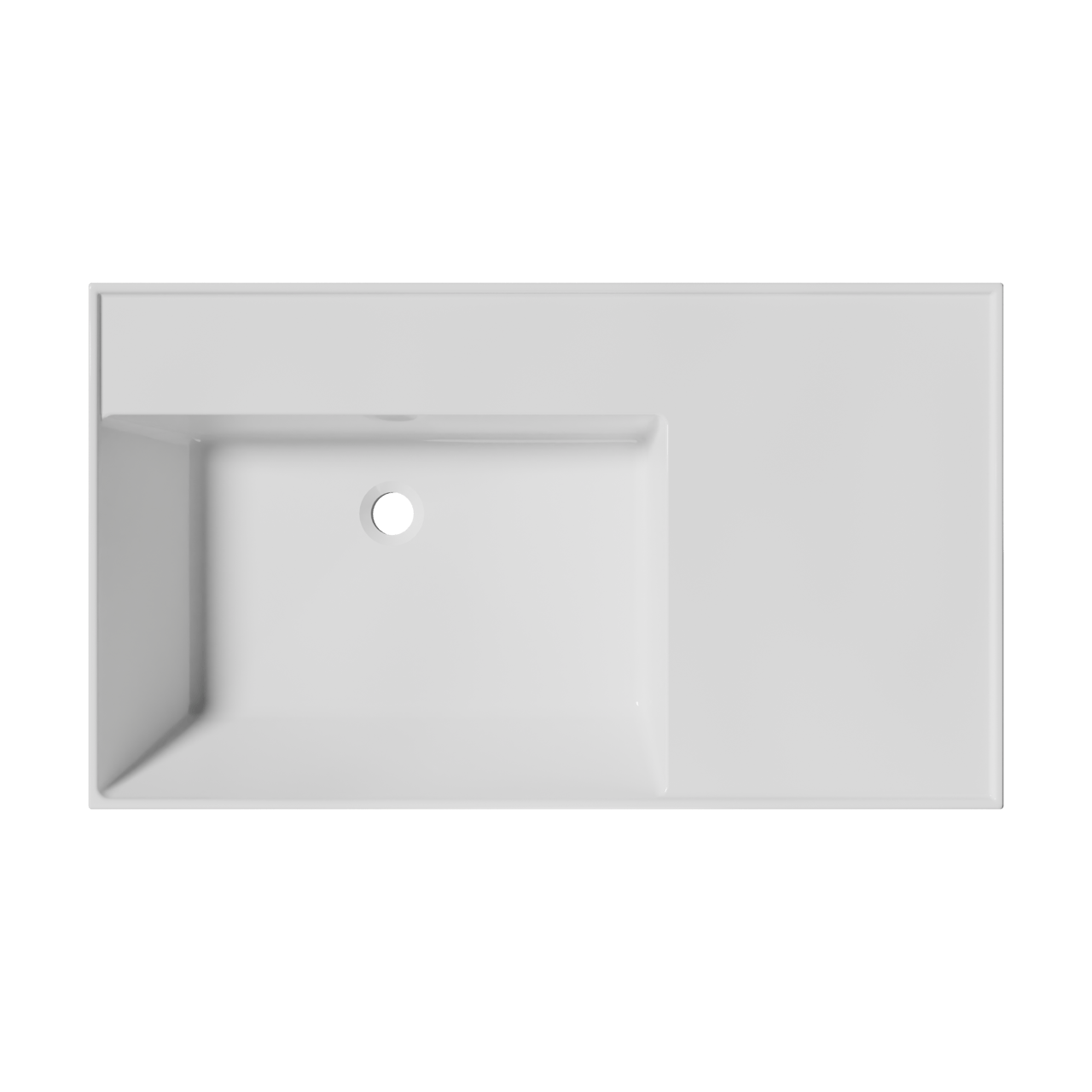 Balmani Argila asymmetrisch linkse wastafel composietmarmer Glanzend Wit 80 x 46 cm