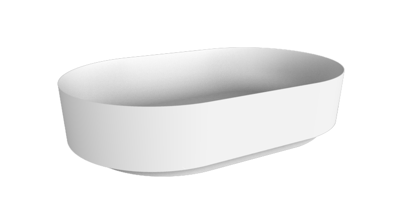 Balmani Fato Aufsatzwaschbecken: Solid Surface, matt, oval, 54 x 34 cm